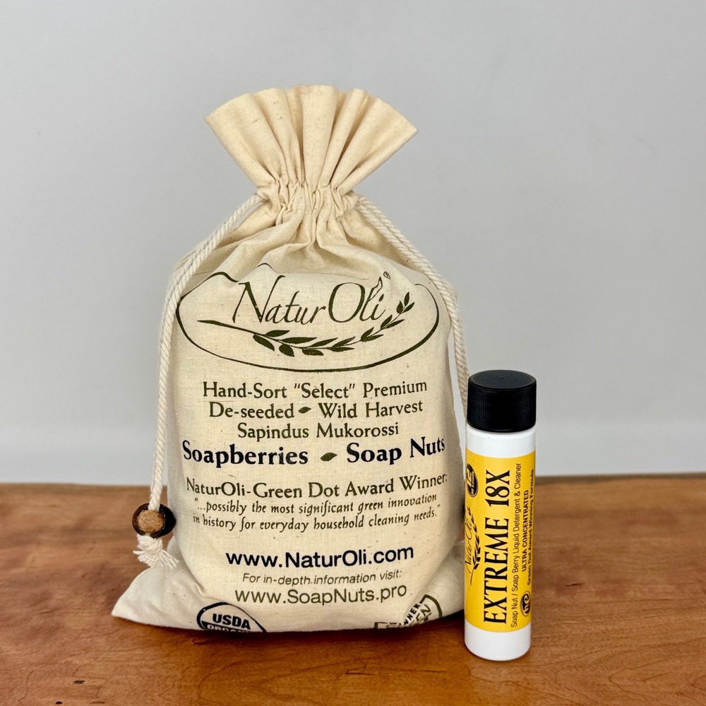 NaturOli Organic Soapberries Soap Nuts 1# Extreme 18X Liquid Bonus Detergent Set